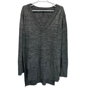 Banana Republic Tunic Sweater Marled Cotton Cashmere Black White Large